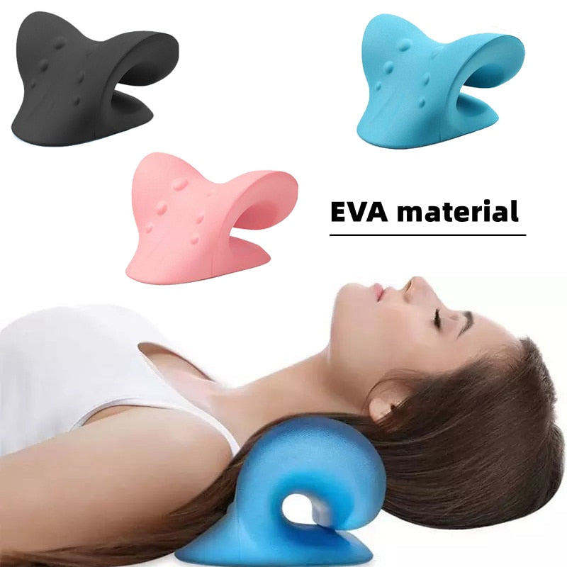 Neck Massage Pillow Neck Shoulder Cervical Chiropractic Traction Device Massage Pillow for Pain Relief Body Neck Massager