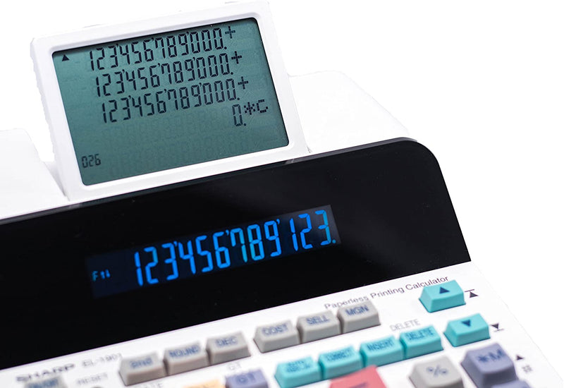Sharp Calculatrice de bureau avec écran, sans papier, 12 chiffres (ELDP9001)