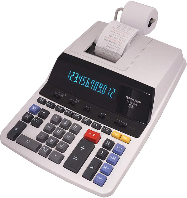 Sharp EL-2630PIII Deluxe Heavy Duty Color Printing Calculator with Clock and Calendar