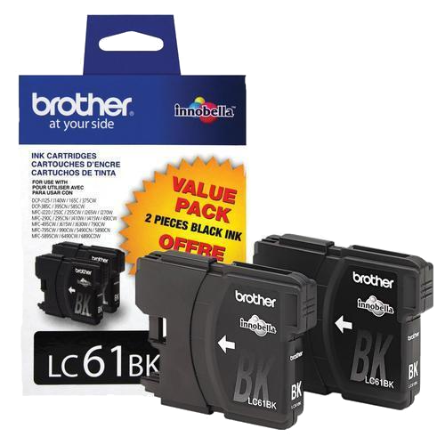 Brother® – Cartouches d'encre noire LC61, paq.2 (LC612PKS) - S.O.S Cartouches inc.