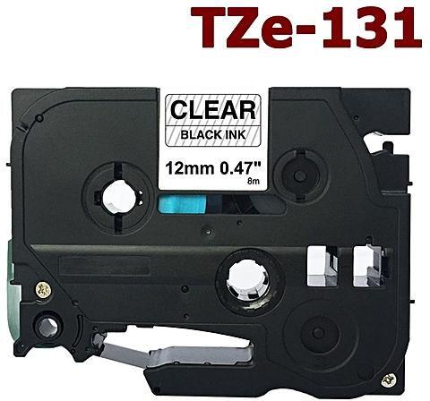 Brother TZe-131 ruban pour étiqueteuse 12mm (0,47") noir sur transparent compatible avec brother-1/paquet. - S.O.S Cartouches inc.