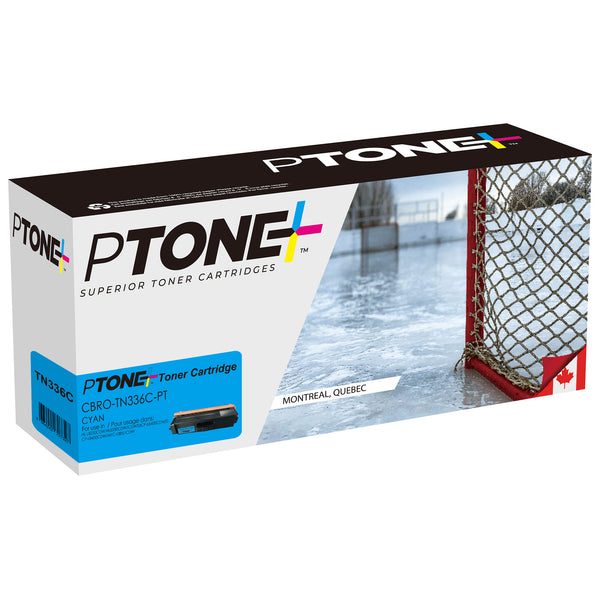 Ptone® – Cartouche toner TN-336 cyan rendement élevé (TN336C) – Qualité Supérieur. - S.O.S Cartouches inc.