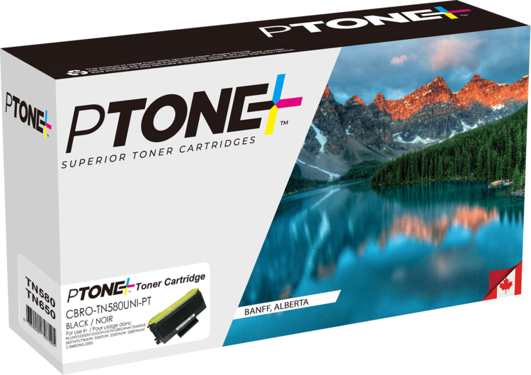 Ptone® – Cartouche toner TN-580 noire rendement élevé (TN580BK) – Qualité Supérieur. - S.O.S Cartouches inc.