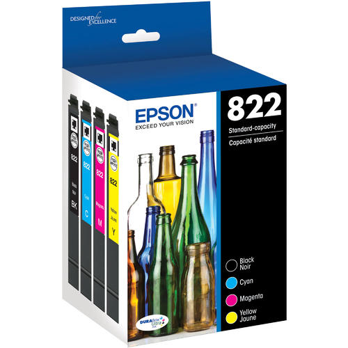 Epson® – Cartouches d'encre noire & trois couleurs T822, paq./4 (T812220-BCS)