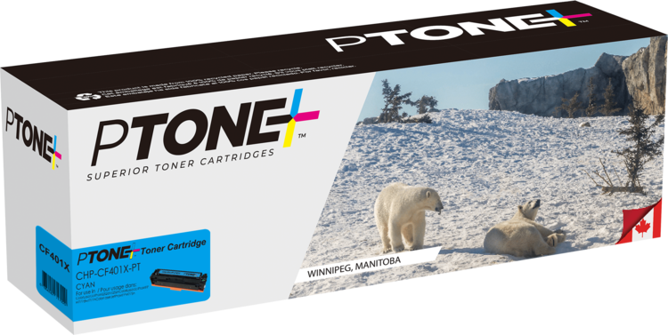 Ptone® – Cartouche toner 201X cyan rendement élevé (CF401X) – Qualité Supérieur. - S.O.S Cartouches inc.