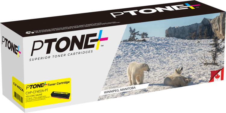 Ptone® – Cartouche toner 201X jaune rendement élevé (CF402X) – Qualité Supérieur. - S.O.S Cartouches inc.