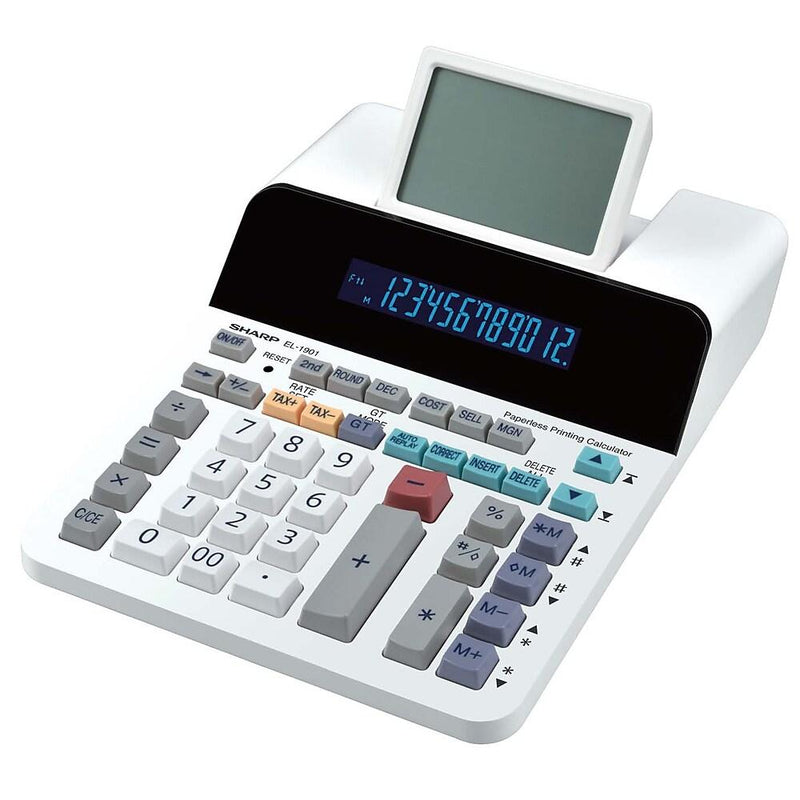 Sharp Calculatrice de bureau avec écran, sans papier, 12 chiffres (ELDP9001) - S.O.S Cartouches inc.