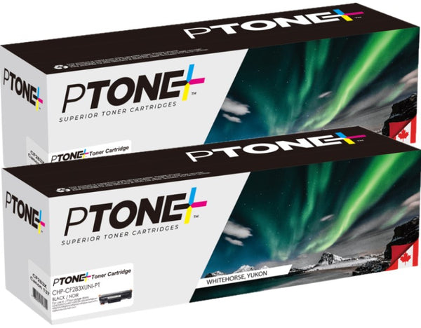 Ptone® – Cartouche toner 83X noire rendement élevé paq.2 (CF283XD) – Qualité Supérieur. - S.O.S Cartouches inc.