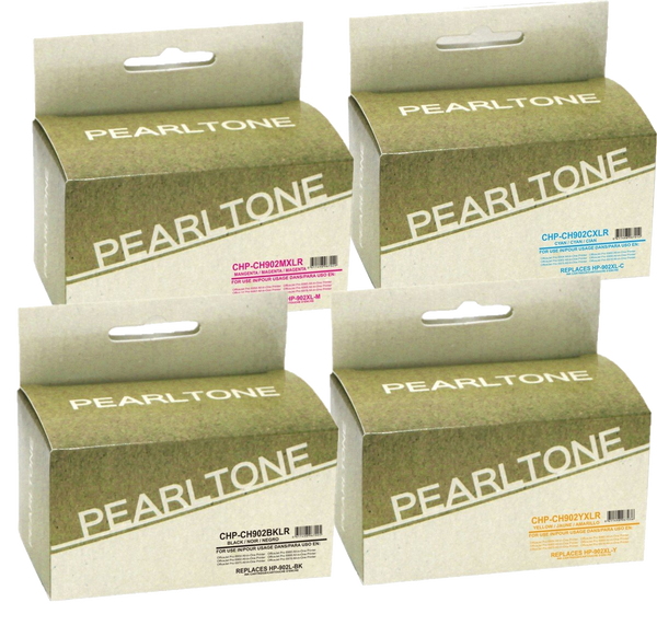Pearltone® – Cartouche d'encre 902XL BK/C/M/Y rendement élevé paq.4 (HP902XLCL4) – Modèle économique. - S.O.S Cartouches inc.