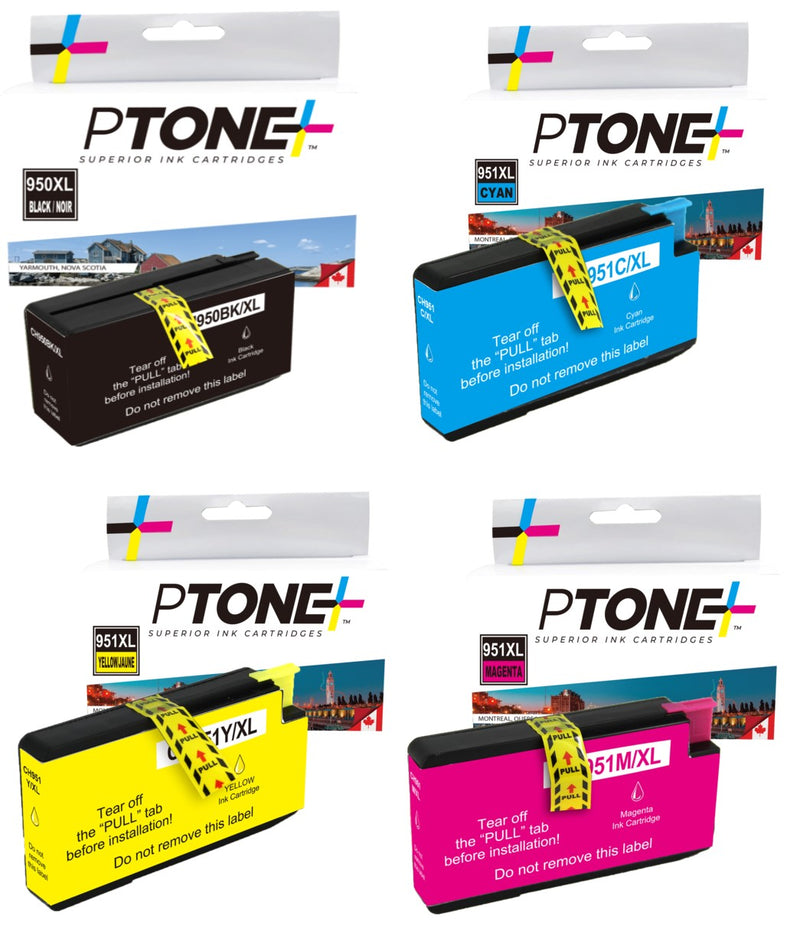 Ptone® – Cartouche d'encre 950-951XL BK/C/M/Y rendement élevé paq.4 (HP95051XLCL4) – Qualité Supérieur. - S.O.S Cartouches inc.