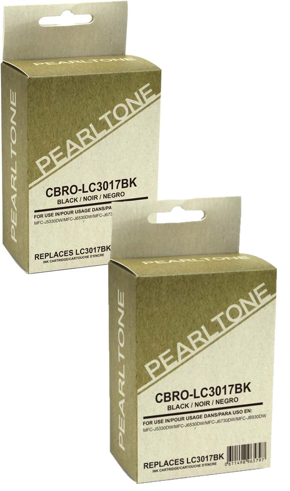 Pearltone® – Cartouche d'encre LC-3017 noire rendement élevé paq.2 (LC3017BK2) – Modèle économique. - S.O.S Cartouches inc.