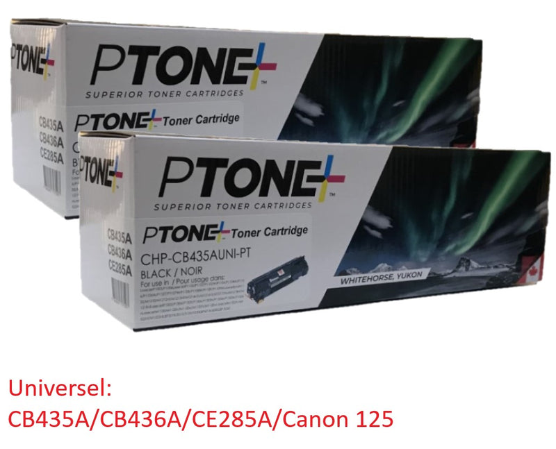 Ptone® – Cartouche toner 36A noire  rendement standard paq.2 (CB436AD) – Qualité Supérieur. - S.O.S Cartouches inc.