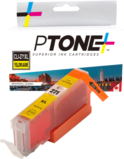Ptone® – Cartouche d'encre CLI-271XL jaune rendement élevé (0339C001) – Qualité Supérieur. - S.O.S Cartouches inc.