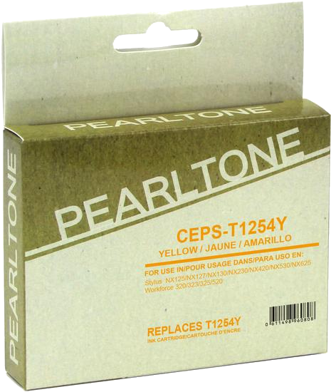 Pearltone® – Cartouche d'encre 125 jaune rendement standard (T125420) – Modèle économique. - S.O.S Cartouches inc.