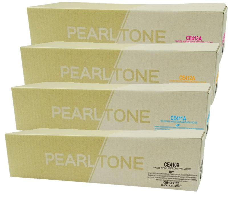Pearltone® – Cartouche toner 305A-305X BK/C/M/Y rendement standard paq.4 (410XACL4) – Modèle économique. - S.O.S Cartouches inc.