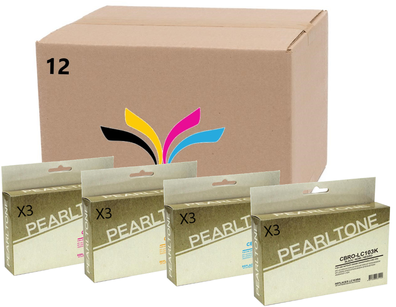 Pearltone® – Cartouche d'encre LC-103 2BK/C/M/Y rendement élevé paq.5 (LC103CL5) – Modèle économique. - S.O.S Cartouches inc.