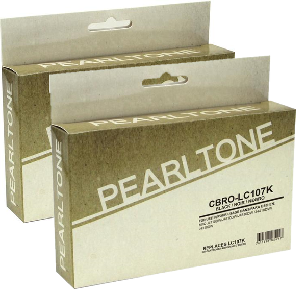 Pearltone® – Cartouche d'encre LC-107 2 noire rendement très élevé paq.2 (LC1072BK) – Modèle économique. - S.O.S Cartouches inc.