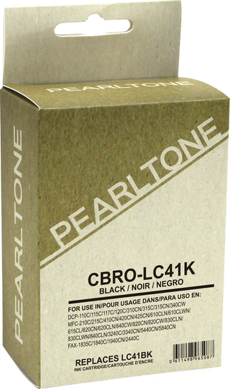 Pearltone® – Cartouche d'encre LC-41 noire rendement élevé (LC41BK) – Modèle économique. - S.O.S Cartouches inc.
