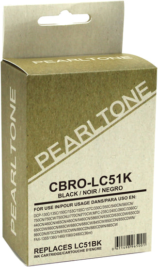 Pearltone® – Cartouche d'encre LC-51 noire rendement élevé (LC51BK) – Modèle économique. - S.O.S Cartouches inc.
