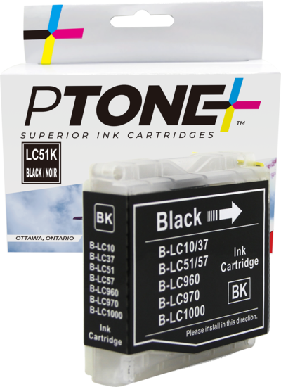 Ptone® – Cartouche d'encre LC-51 noire rendement élevé (LC51BK) – Qualité Supérieur. - S.O.S Cartouches inc.