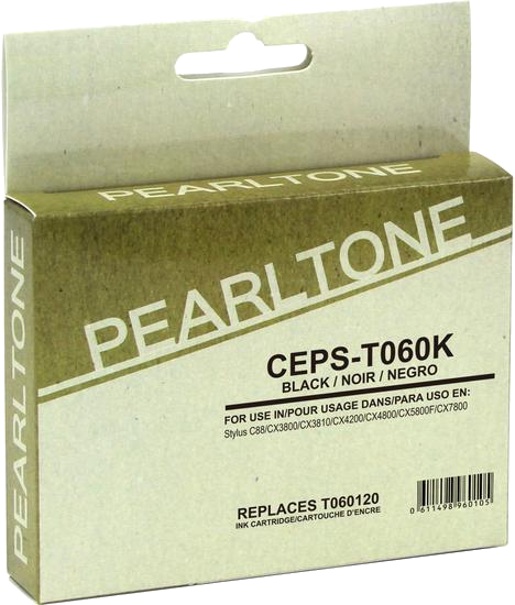 Pearltone® – Cartouche d'encre 60 (601) noire rendement standard (T060120) – Modèle économique. - S.O.S Cartouches inc.