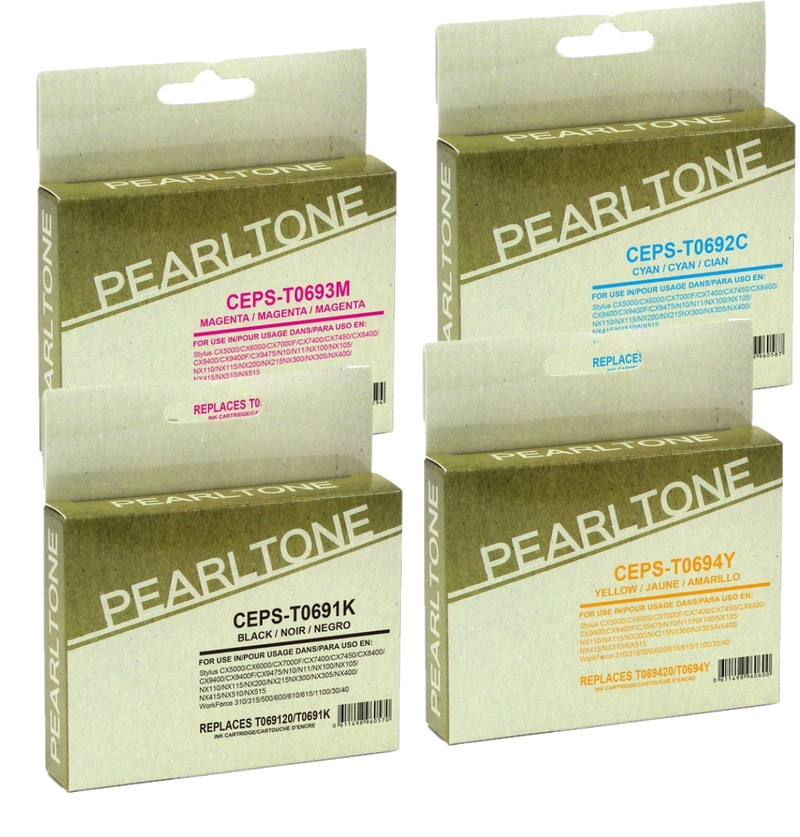Pearltone® – Cartouche d'encre 69 BK/C/M/Y rendement standard paq.4 (t069CL4) – Modèle économique. - S.O.S Cartouches inc.
