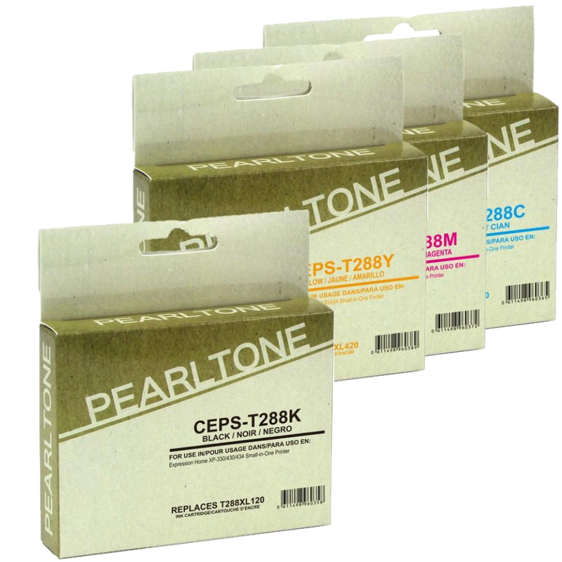 Pearltone® – Cartouche d'encre 288XL BK/C/M/Y rendement élevé paq.4 (T288XLCL4) – Modèle économique. - S.O.S Cartouches inc.