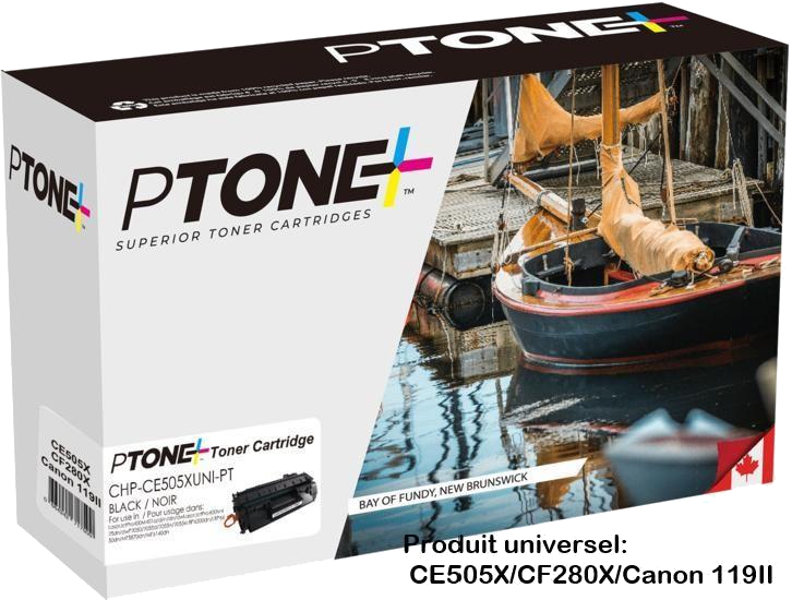 Ptone® – Cartouche toner 05X noire rendement élevé (CE505X) – Qualité Supérieur. - S.O.S Cartouches inc.