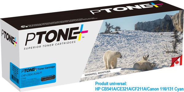 Ptone® – Cartouche toner 128A cyan rendement standard (CE321A) – Qualité Supérieur. - S.O.S Cartouches inc.