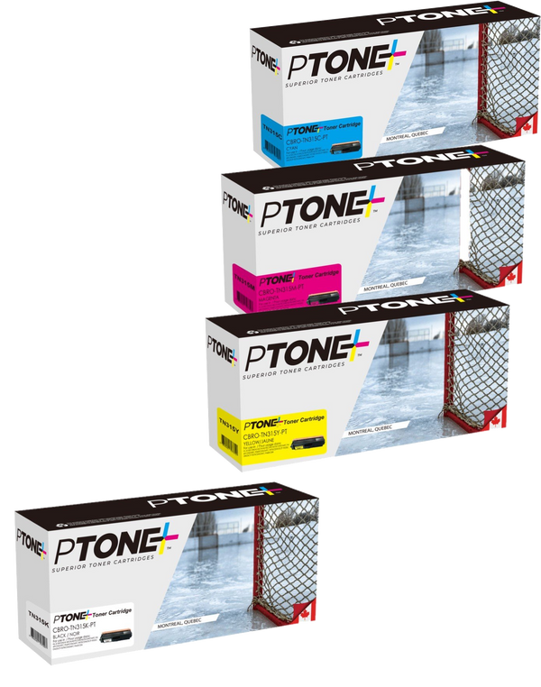 Ptone® – Cartouche toner TN-315 BK/C/M/Y rendement élevé paq.4 (TN315CL4) – Qualité Supérieur. - S.O.S Cartouches inc.