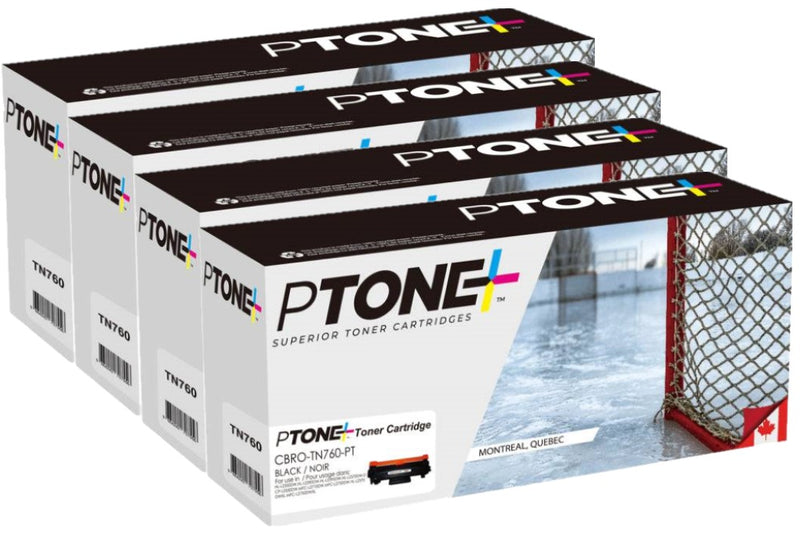 Ptone® – Cartouche toner TN-760 noire rendement élevé (TN760BK) – Qualité Supérieur.